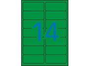 Apli Etiquetas Verdes Permanentes 99.1 X 38.1Mm 20 Hojas