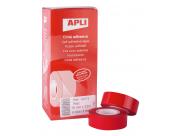 Apli Cinta Adhesiva Roja 19Mm X 33M - Resistente Al Desgarro - Facil De Cortar - Ideal Para Manualidades Y Embalaje - Rojo