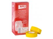 Apli Cinta Adhesiva Amarilla 19Mm X 33M - Resistente Al Agua Y A La Intemperie - Facil De Cortar Con Las Manos - Ideal Para Etiquetar Y Marcar - Amarillo