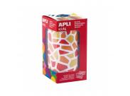 Apli Kids Rollo De 2460 Gomets Mosaico - Adhesivo Base Agua - Libre De Disolventes - Materiales 100% Reciclables - Colores Rojo, Naranja Y Amarillo