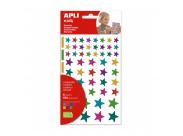 Apli Kids Bolsa De 624 Gomets Estrellas - Adhesivo Removible - Tamaños Y Colores Surtidos