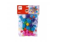 Apli Kids Bolsa De 80 Pompones Glitter - Tamaños 10Mm, 20Mm, 25Mm - Colores Surtidos