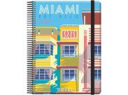 Dohe Traveller Miami Agenda Anual - Dia Pagina - Espiral En Color Negro - Cierre Con Goma Elastica - Tamaño 15X21Cm