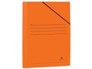 Mariola Carpeta De Carton Plastificado Folio 500Gr/M2 - Medidas 34X25Cm - Cierre Con Goma Elastica - Color Naranja