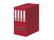 Dohe Oficolor Modulo De 4 Archivadores Con Rado - Lomo Estrecho - Formato Folio - Carton Forrado - Color Rojo