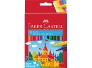 Faber-Castell Castle Pack De 12 Rotuladores - Tinta Con Base De Agua Lavable - Colores Surtidos