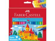 Faber-Castell Castle Pack De 36 Rotuladores - Tinta Con Base De Agua Lavable - Colores Surtidos
