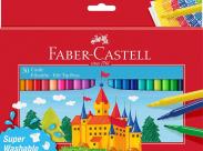 Faber-Castell Castle Pack De 50 Rotuladores - Tinta Con Base De Agua Lavable - Colores Surtidos