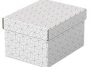 Esselte Pack De 3 Cajas Pequeñas De Almacenamiento Con Tapa 200X150X255Mm - Carton 100% Reciclado Y Reciclable - Diseño Blanco Con Dibujo