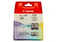 Canon Pg510 Negro + Cl511 Color Pack De 2 Cartuchos De Tinta Originales - 2970B010