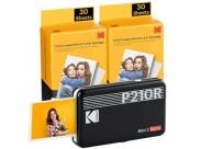 Kodak Mini 2 Retro Pack De Impresora Fotografica Portatil Bluetooth + 60 Hojas De Papel Fotografico - Formato De Impresion 5,3X8,6Cm - Alimentacion Por Bateria - Color Negro