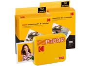 Kodak Mini 3 Retro Pack De Impresora Fotografica Portatil Bluetooth + 60 Hojas De Papel Fotografico - Formato De Impresion 7.62X7.62Cm - Alimentacion Por Bateria - Color Amarillo